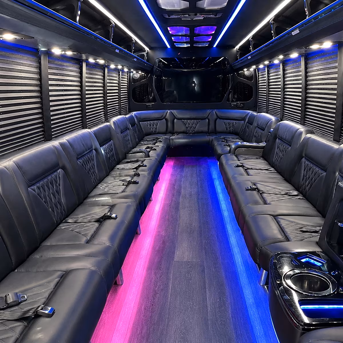 pasadena party bus rental interior